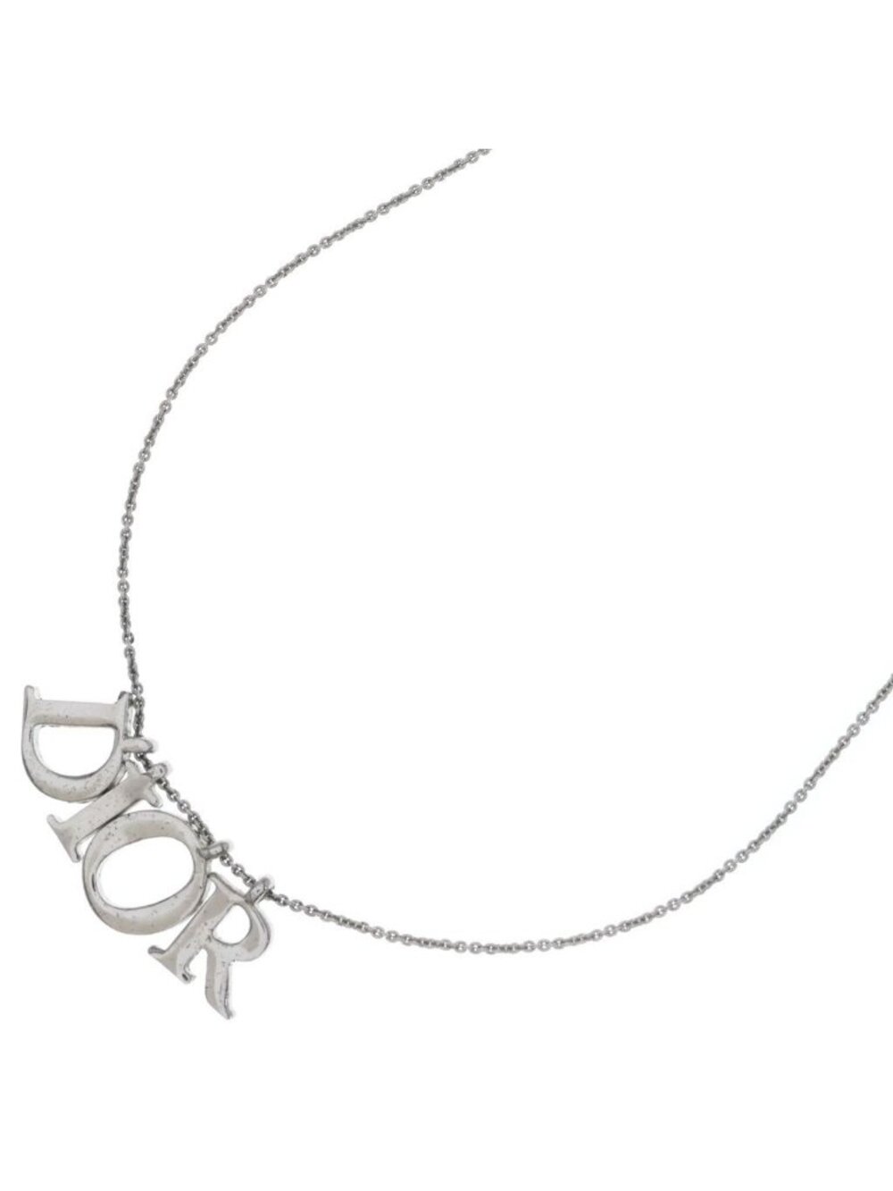 Dior Logo Necklace Metal Silver